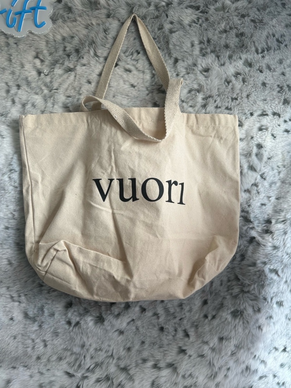 Vuori Natural Canvas Tote with Black Logo
